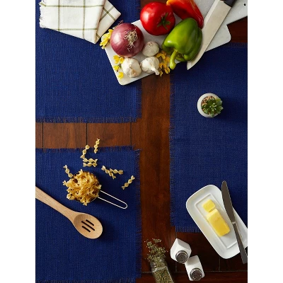 DII Jute Solid Placemat Set 6 Piece, Nautical Blue, 13x19" 5 DII Jute Solid Placemat Set 6 Piece, Nautical Blue, 13x19" - Image 5