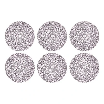 Design Imports Eggplant Woven Paper Round Placemat Set/6 9 Design Imports Eggplant Woven Paper Round Placemat Set/6 - Image 9