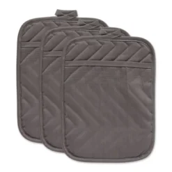 Design Imports Gray Quilted Potholder (Set Of 3) -Design Imports GUEST 234429f1 292c 4e7d 897e fb444ff8b49b