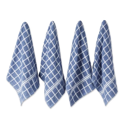 Design Imports Stonewash Blue/White Windowpane Terry Dishtowel Set/4 7 Design Imports Stonewash Blue/White Windowpane Terry Dishtowel Set/4 - Image 7
