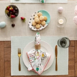 Design Imports Misty Blue Dobby Dots Rib Placemat Set/6 -Design Imports GUEST 2449edac 22ae 4d43 ab00 e4e33f094b2f