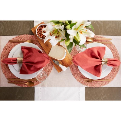 DII Variegated Placemat Set 6 Piece, Braided Red, 15" Dia 4 DII Variegated Placemat Set 6 Piece, Braided Red, 15" Dia - Image 4