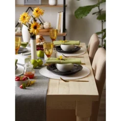 DII Solid Woven Placemat Set 6 Piece, White, 15" Dia -Design Imports GUEST 247755c6 cbe3 4b57 a7e5 51f47708d312