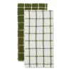 Design Imports Jumbo Washed Waffle Dishtowel Set 2 Piece, 20X30", Sage