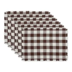Design Imports Bark Brown Heavyweight Check Fringed Placemat Set/6 17 Design Imports Bark Brown Heavyweight Check Fringed Placemat Set/6 -Design Imports GUEST 24d30349 f74c 475b a8c7 8ad6a6971ea6