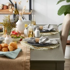 DII Woven Paper Placemat Set 6 Piece, Off-White, 15" Dia