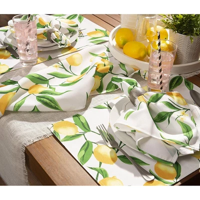 Design Imports Lemon Bliss Print Outdoor Placemat Set/6 5 Design Imports Lemon Bliss Print Outdoor Placemat Set/6 - Image 5