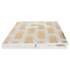 Set Of 4 11" X 11" X 11" Nonwoven Polyester Pineapple Square Storage Cube White/Gold - Design Imports -Design Imports GUEST 261a60eb 1851 40eb b772 b6e6f6d4fb83
