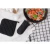 Design Imports Terry Handle Potholder Set 3 Piece Black 6X3"