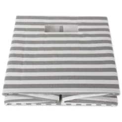 Polyester Cube Pinstripe Gray Square 13x13x13 -Design Imports GUEST 26604c44 41df 47c4 ad96 b0450d7fcdf2