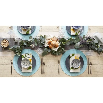 DII Solid Woven Placemat Set 6 Piece, Robbins Egg Blue, 15" Dia 5 DII Solid Woven Placemat Set 6 Piece, Robbins Egg Blue, 15" Dia - Image 5