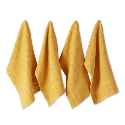 Design Imports Solid Terry Windowpane Dishtowel Set 4 Piece, 16X26", Honey Gold Solid 8 Design Imports Solid Terry Windowpane Dishtowel Set 4 Piece, 16X26", Honey Gold Solid - Image 8