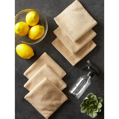 Design Imports Taupe Microfiber Essential Dishcloth (Set Of 6) 4 Design Imports Taupe Microfiber Essential Dishcloth (Set Of 6) - Image 4