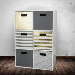 Polyester Cube Waves Gray Square 13x13x13 -Design Imports GUEST 2963823e 1587 4440 b36f b8ae5f5b82d8