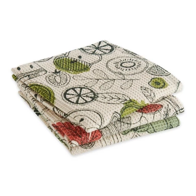 Design Imports Printed Dishtowel & Dishcloth Set 6 Piece, Veggie Print, Dt 18X28", Dc 13X13" 2 Design Imports Printed Dishtowel & Dishcloth Set 6 Piece, Veggie Print, Dt 18X28", Dc 13X13" - Image 2