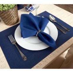 DII PVC Doubleframe Indoor/Outdoor Placemat Set/6, Nautical Blue, 13x17.25" -Design Imports GUEST 2a0facff 6dd0 40b1 b5ec abf99303a367
