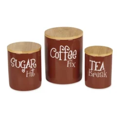 Design Imports Cinnamon Coffee/Sugar/Tea Ceramic Canister Set/3 19 Design Imports Cinnamon Coffee/Sugar/Tea Ceramic Canister Set/3 -Design Imports GUEST 2a33aca7 36c7 4bc2 a86a 01af947c38c4