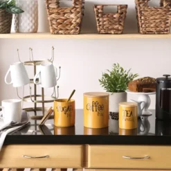 Design Imports Honey Gold Coffee/Sugar/Tea Ceramic Canister Set/3 14 Design Imports Honey Gold Coffee/Sugar/Tea Ceramic Canister Set/3 -Design Imports GUEST 2a838620 6a2c 4ad2 b674 8bb716abe539