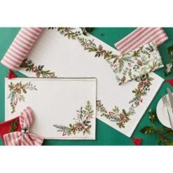 Design Imports Heritage Holiday Sprigs Reversible Embellished Placemat Set/4 -Design Imports GUEST 2ad9a69e 7696 41e5 89ab 572604e11fd2