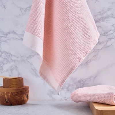 Design Imports Washed Waffle Dishtowel Set/2, Pink Quartz 2 Design Imports Washed Waffle Dishtowel Set/2, Pink Quartz - Image 2