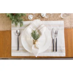 Design Imports French Stripe Napkin Set 6 Piece, Taupe/White, 20X20" -Design Imports GUEST 2b02ee9e 54f6 4b42 b422 d80bb77e2d07