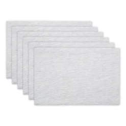DII Ribbed Recycled Cotton Placemat Set 6 Piece, Light Gray, 13x19" -Design Imports GUEST 2b548716 775b 4195 927f 82eeeb877fc1
