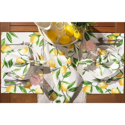 Design Imports Lemon Bliss Print Outdoor Placemat Set/6 6 Design Imports Lemon Bliss Print Outdoor Placemat Set/6 - Image 6