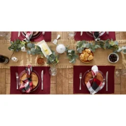 DII Ribbed Solid Placemat Set 6 Piece, Blackberry, 13x19" -Design Imports GUEST 2bab894d 27bb 4d9d 8a47 7404dd96de69