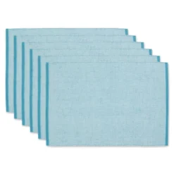 DII Ribbed Recycled Cotton/Poly Placemat Set 6 Piece, Storm Blue, 13x19" 15 DII Ribbed Recycled Cotton/Poly Placemat Set 6 Piece, Storm Blue, 13x19" -Design Imports GUEST 2be3d806 697b 4ac1 876b 7ade4e3bb167