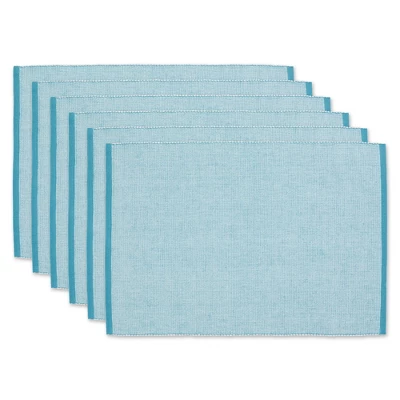 DII Ribbed Recycled Cotton/Poly Placemat Set 6 Piece, Storm Blue, 13x19" 8 DII Ribbed Recycled Cotton/Poly Placemat Set 6 Piece, Storm Blue, 13x19" - Image 8