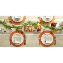 DII Solid Woven Placemat Set 6 Piece, Orange, 15" Dia -Design Imports GUEST 2bebc76e 8aa2 4fee 9e71 0b71e3f06e82