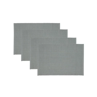 Design Imports Solid Ribbed Placemat Set/4, Gray 3 Design Imports Solid Ribbed Placemat Set/4, Gray - Image 3