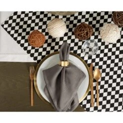 Design Imports Printed Tablecloth, Black And Cream, 40X40" -Design Imports GUEST 2c9509a8 1bb1 48b0 b353 64ae0afbe9fb