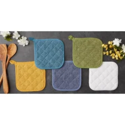 Design Imports Terry Solid Potholder Set 3 Piece Stonewash Blue 7X7" -Design Imports GUEST 2cf307c8 4441 4852 bf9f 3cef91fe8f48 1