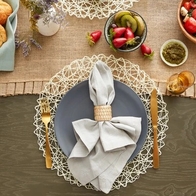 DII Woven Paper Placemat Set 6 Piece, Off-White, 15" Dia 2 DII Woven Paper Placemat Set 6 Piece, Off-White, 15" Dia - Image 2