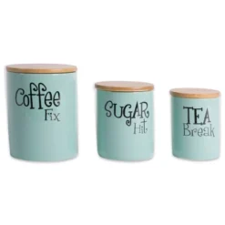 Design Imports Aqua Coffee/Sugar/Tea Ceramic Canister Set/3 10 Design Imports Aqua Coffee/Sugar/Tea Ceramic Canister Set/3 -Design Imports GUEST 2dbc5aa6 ea71 4d36 af2d cc3d6b0ce1a5