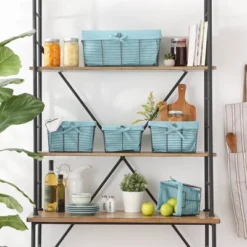 Design Imports Set Of 5 Vintage Gray Wire Liner Baskets Aqua -Design Imports GUEST 2dd7313f 7d93 4f12 ac4f 685b75d8734c