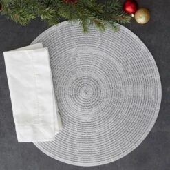 Set Of 4 Metallic Round Woven Placemat Silver - Design Imports: Polypropylene, Indoor/Outdoor, Easy Clean 13 Set Of 4 Metallic Round Woven Placemat Silver - Design Imports: Polypropylene, Indoor/Outdoor, Easy Clean -Design Imports GUEST 2e3787e0 ecff 4a0f b327 f8d18ea6df88