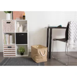 Design Imports Polyester Bin Variegated Taupe Rectangle Small 14X8X9 -Design Imports GUEST 2f1f58fa 4635 4d8f 8c0d 792abee7ca9f