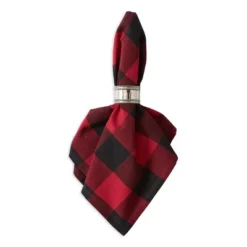 Design Imports Tango Red/Black Buffalo Check Napkin Set/6 -Design Imports GUEST 2f4e84a5 8fb9 4048 abca 0034d7227506
