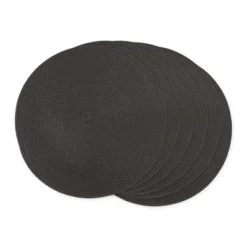 Design Imports Black Round Pp Woven Placemat Set/6 -Design Imports GUEST 2f5a42d1 d18d 4505 baa2 84c4d8f6a37c