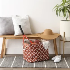 Design Imports Polyester Bin Lattice Cinnamon Rectangle Large 17.5X12X15 -Design Imports GUEST 306138e0 29f9 460f 8ba9 e0dfe1a9aae0