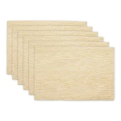 Design Imports Honey Gold/Off-White Tonal Recycled Cotton Slubby Rib Placemat Set/6 15 Design Imports Honey Gold/Off-White Tonal Recycled Cotton Slubby Rib Placemat Set/6 -Design Imports GUEST 3080ac24 0433 420f 904a 3b627d44d29d