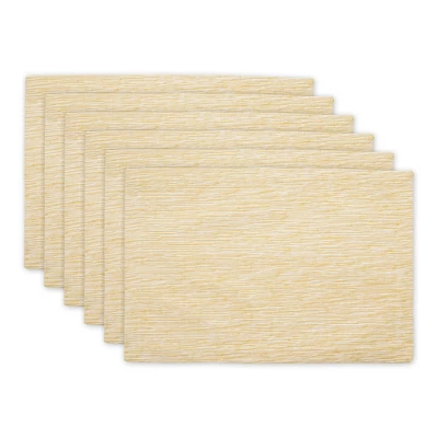 Design Imports Honey Gold/Off-White Tonal Recycled Cotton Slubby Rib Placemat Set/6 8 Design Imports Honey Gold/Off-White Tonal Recycled Cotton Slubby Rib Placemat Set/6 - Image 8