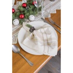 Design Imports French Stripe Napkin Set 6 Piece, Taupe/White, 20X20" -Design Imports GUEST 30cfd57e 441c 4dbe 85d0 587c4b6a56b0