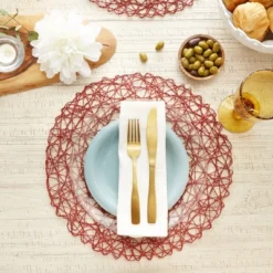 Design Imports Spice Woven Paper Round Placemat Set/6 -Design Imports GUEST 31376ac7 cfaf 4b2b ab36 0d1920ed5de4