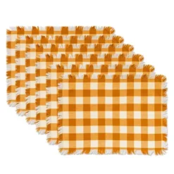 DII Heavyweight Fringe Placemat Set 6 Piece, Pumpkin Spice, 13x19" -Design Imports GUEST 31497142 dea2 4392 a7b4 4dca89628580