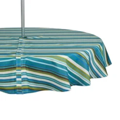 Design Imports Beachy Stripe Print Outdoor Tablecloth With Zipper 60 Round -Design Imports GUEST 314dbc44 b3b1 4d89 bc4e f161a173fb85