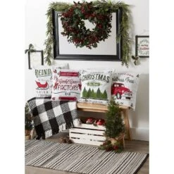 4pk 18"x18" Christmas Printed Square Throw Pillow Covers - Design Imports -Design Imports GUEST 3163d408 9c22 46f4 8031 9aea04540a10