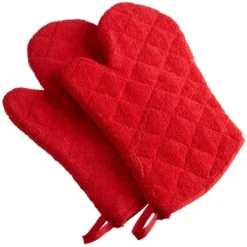 Design Imports Terry Solid Oven Mitt Set 2 Piece Red 7X13" -Design Imports GUEST 31ba9125 a223 4ddb 918e 4b6da7590927